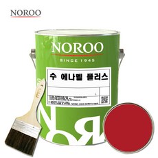 노루페인트 수 에나멜 철재 목재 페인트 기존색상 + 붓세트, 유광 적색, 1개, 1L