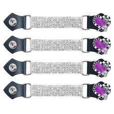 Dream Apparel 4피스 블링 크리스탈 오토바이 조끼 익스텐더 여성용 바이커 인조 가죽 엔드와 라인스톤 체인 포함 장미., 퍼플 하트 & 로즈