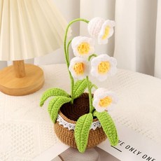 해바라기 DIY 뜨개질 송이 손뜨개 꽃다발 튤립 키트, 오키드 화분, 1개