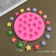 미니 라운드/하트/꽃/별 모양 실리콘 케이크 수지 테두리 금형 몰드 장식 도구 초콜릿 퐁당 점토 DIY GUMPASTE, 6
