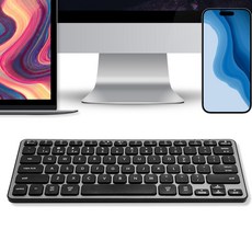 Mac용 Macally 무선 Bluetooth 키보드 - 프리미엄 다중 장치 연결 MacBook Pro/Air iMac mini iPad 노, 02 스페이스 그레이