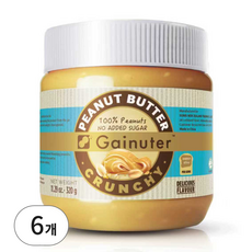 제이넛터 무가당 땅콩버터 크런치 320g 6개