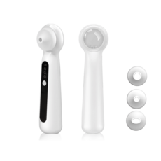 keka 피지제거기 확대경 블랙헤드 흡입기 조명등 3단 흡입력 소프트 실리콘 헤드 모공 관리 USB충전식압출기, 블랙, keka-4125