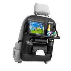 차량용 시트 백 포켓 다용도 가죽 뒷좌석 자동차 시트 백 정리함 수납 보관 태블릿 테이블 거치대 트레이, 봉투형블랙