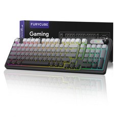 Shipshape 저소음 98키 기계식 유선 키보드 스마트 노브+디스플레이 게이밍 사무용, IP98, 블랙 그레이 IP98, 블랙 그레이