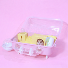 햄스터 케이지 사육장 풀세트, 1개, 핑크