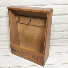 北歐美式鄉村風懷舊復古木質壁掛式創意家用整理裝飾玄關鑰匙收納盒, 舊木色, 1個