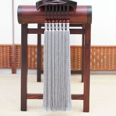 巨匠工廠古琴琴穗 古琴流蘇古琴全套垂墜冰絲琴穗 千絲穗真絲配件 古風, 銀灰色, 1個