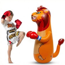 아동용 공기 주입식 펀칭백 - 밥 백 공기 주입식 펀칭 장난감 - 즉각적인 바운스 백 무브먼트가 있는 공기 주입식 공룡 - 바닥 공간은 모래와 물을 모두 사용할 수 있습니다(높, golden-brown