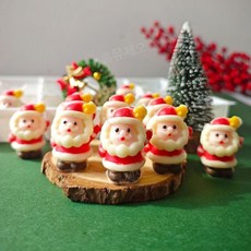 크리스마스 부츠 모양 초콜릿 케이크 장식 디저트 데코 토핑 양말 (24개입), 39. A 3D 산타클로스 12개