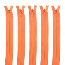 Joeunmall 콘솔지퍼 25cm 숨은지퍼 치마 바지 10인치, 158 오렌지-소, 5개