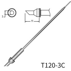 ATTEN安泰信 T120系列 烙鐵頭 ATTEN ST-1203D智能物聯網高頻數顯電焊台用, 1個, 原廠T120-3C烙鐵頭