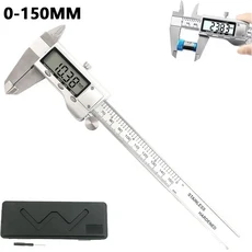 디지털 버니어 캘리퍼스 스테인레스 스틸 0150MM 6 인치 001mm 디스플레이 전자 눈금자 길이 측정 Diy 도구, 1세트
