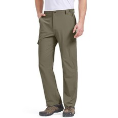 Liyiyiyia 남성용 경량 카고 하이킹 특허 빠른 건조 야외 작업 바지 6포켓 낚시 사파리 바지 연한 녹색. 40