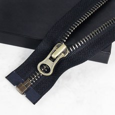 JSTrading 60cm 엔틱 메탈지퍼 쇠지퍼 (5호), 1개, 블랙