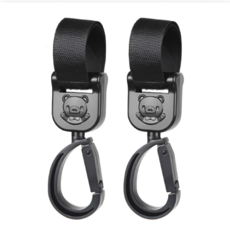 아이엠마마 프리미엄 유모차 클립 걸이, 1세트, 블랙