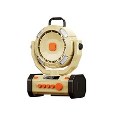 多功能LED燈桌面風扇，便攜式節能小風扇，多檔風速調節，夏日居家辦公必備, 米黃, 戶外風扇驅蚊款