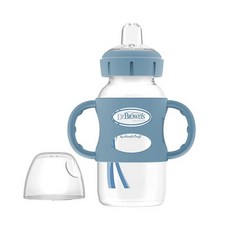 닥터브라운 와이드넥 손잡이 스파우트 시피 젖병 270ml 라이트블루, 1 Pack, Light Blue