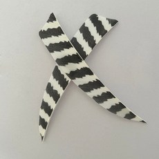 왼쪽 날개 양궁 플리츠 칠면조 깃털 화살 플리칭 실드 컷 DIY 사냥 액세서리 스트라이프 색상 4 인치, 06 white, 1개