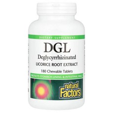 Natural Factors DGL 뿌리추출물 츄어블 180정 NFS-04507, 1개