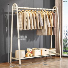 심플 스탠드 행거 옷걸이 선반형 이동식 옷수납 정리 행거 침실 드레스룸 정리대, 우유화이트 150x150x 단층 수납