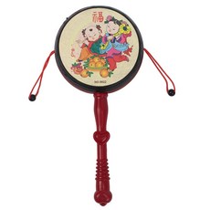 波浪鼓 玲瓏手搖鼓 /一支入 波浪鼓鈴鼓 搖鈴 搖鼓童玩 -CF105836, 小號波浪鼓,一支入