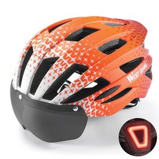 시그니처베이지 자전거 헬멧 전기 전동 킥보드 고글 후미등 YPZ810, 오렌지, 1개