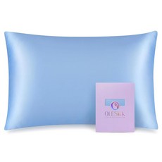 OLESILK 용 100% 멀베리 실크 베개 좋고 야간 지퍼가 아이보리 있는 부드러우며 33 45.7CM(1 커버 (1팩 X 커버 방 숨겨진 수면 여행용 통기성이, 1pc Toddler 13'' x 18'', 라이트 블루