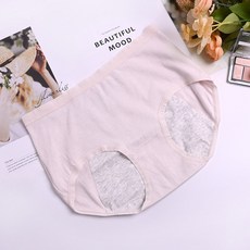 拉波米 中腰加長防漏生理褲 舒適棉柔, 粉,Free Size