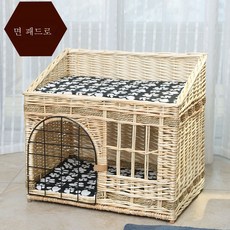 등나무 캣츠집 사계절 범용 캣츠 빌라 폐쇄형 캣츠장 고양이집 소형 개집 그물 레드 캣츠집 여름 쿨, 1개