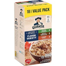 퀘이커 Quaker 인스턴트 오트밀 버라이어티 밸류 팩 18개