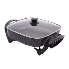 HO XIN 多功能電火鍋 6公升大容量 110V/220V電煮鍋 不沾易清潔, 便攜的, 5L 黑色特價:110V U.S. Gauge plug