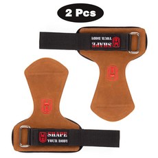 牛皮拉力帶三合一拉力帶 硬舉 拉背 引體向上 健身舉重單槓牛皮護手掌男女健身手套引體向上, 【棕色】耐磨牛皮護掌助力帶, 1個