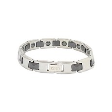 KOTO 經典H型鎢鋼黑陶瓷健康能量手鍊 -外銷日本 鍺石磁石時尚-耐磨亮澤 限量售完即停, 1個, K-002窄版(女款)