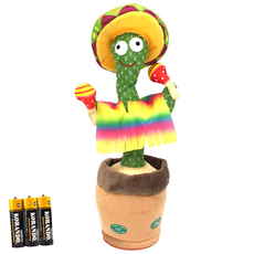 [최고품질 당일발송] 로앤제이 말하는 말따라하는 노래하는 춤추는 선인장 인형 장난감 건전지타입, 흔드는 쿤다라