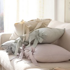 벨라이프 파스텔 리본 쿠션커버 4color, 03.라벤더, 1개