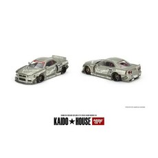 Kaido House x MINI GREDDY 텐트 V1 페어레이디 Z 스트리트 510 GT-R R34 다이캐스트 자동차 모델 컬렉션 미니어처 1 64, GT-R (R34)