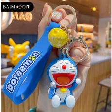 正版授權哆啦A夢鑰匙圈 可愛卡通汽車掛件, 1個, 唱歌款, 唱歌款