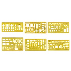 shangren 템플릿 스텐실 세트 제도 도구 건축 디자인 눈금자, 6개, 다중, 플라스틱