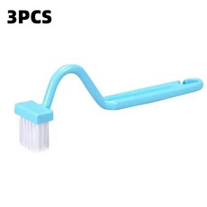 다기능 화장실 청소 브러시 모양 휴대용 스크러버 곡선 측면 구부러지는 핸들 코너, 3PCS Blue, 색상: 2. 3PCS Blue