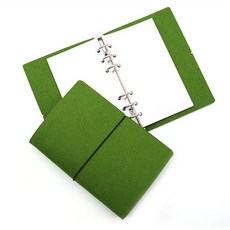 부직포 A6 6공 미니 일기장 다이어리 책 커버 표지 바인더 케이스 초록색