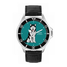 Toff London 토프 런던 TLWL-8528 남성용 블랙 앤 화이트 허스키 독 시계 612495