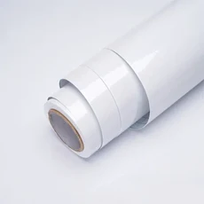 60cm 너비 광택 자체 접착 단단한 벽지 대리석 스티커 부엌 홈 장식 필름에 방수, 14 Shiny White