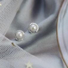 로맨틱써클 진주귀걸이 s925실버 여성 우아한 주얼리