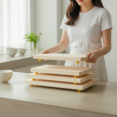 뉴송 원목 다리 달린 도마 4size 플레이팅 우드 트레이, 뉴송 원목 도마, (다리 2호)