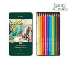 제니앤굿즈 문화연필 지워지는 색연필 12색 틴케이스 학습용 1개입