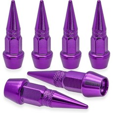 MEAJU 4PCS 스파이크 스타일 타이어 밸브 스템 캡 자동차 SUV 트럭 자전거 오토바이 60MM 및 블랙 를 위한 범용 알루미늄 합금 방진 커버, 6 pcs, 45MM - Purple, 1개