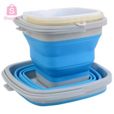 [샵피카] 세차용버킷 캠핑바스켓 폴딩바스켓 접이식바스켓 세차바케스, 3L - 원형