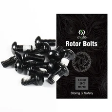 CNC 자전거 디스크 브레이크 로터 볼트 강철 M5x10mm 12 Pcs 맞는 MTB 도로 고정 나사, Black