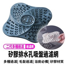 矽膠排水孔吸盤過濾網 浴室排水口防堵過濾蓋